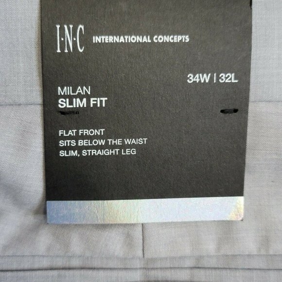International Concepts Mens Gray Pants Sz 34x32 - Picture 4 of 6